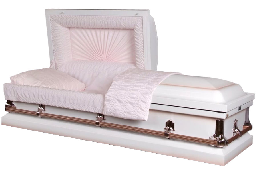 Franklin White Pink Casket